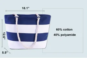 Canvas Tote Bag For Women, Burlap Rope Strap Striped Patchwork Large Tote Bag Canvas Straw Beach Bag