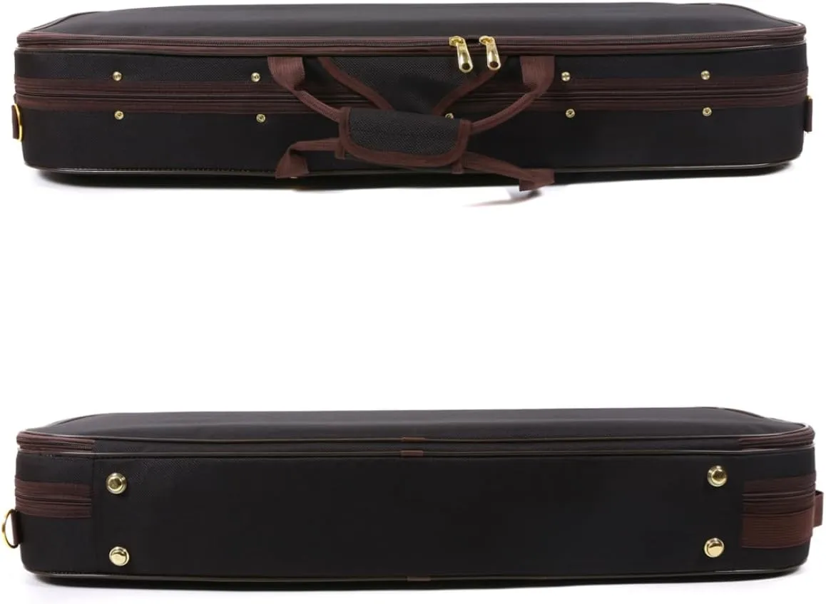 Canvas violin box 4/4 Full Size Wooden Oblong violin Case with durable Straps 2 bow holder travel violin case bag