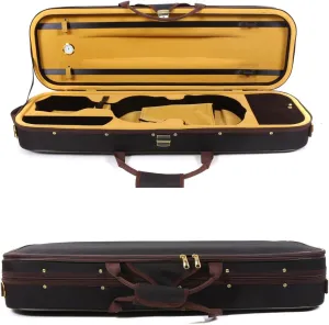 Canvas violin box 4/4 Full Size Wooden Oblong violin Case with durable Straps 2 bow holder travel violin case bag