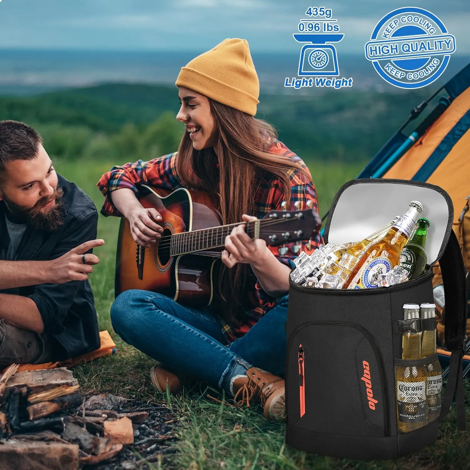 Capolo Cooler Backpack 30/45 Cans, Insulated Thermal Bag Beverage Soft Cooler Lunch Camping Travel Picnic Hiking for Men Women