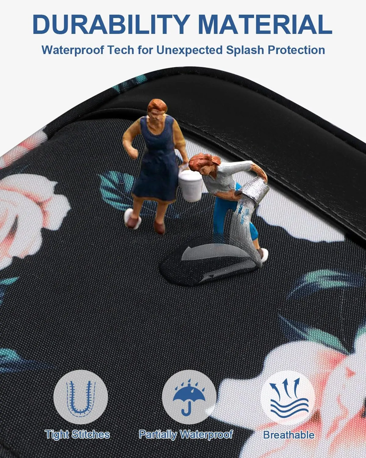 Capolo Sling Bag for Women Men Waterproof Crossbody Bags for Women Trendy Casual Fanny Pack with Convertible Shoulder Strap Chest Bag for Travel Hiking(Black Flower, Medium)