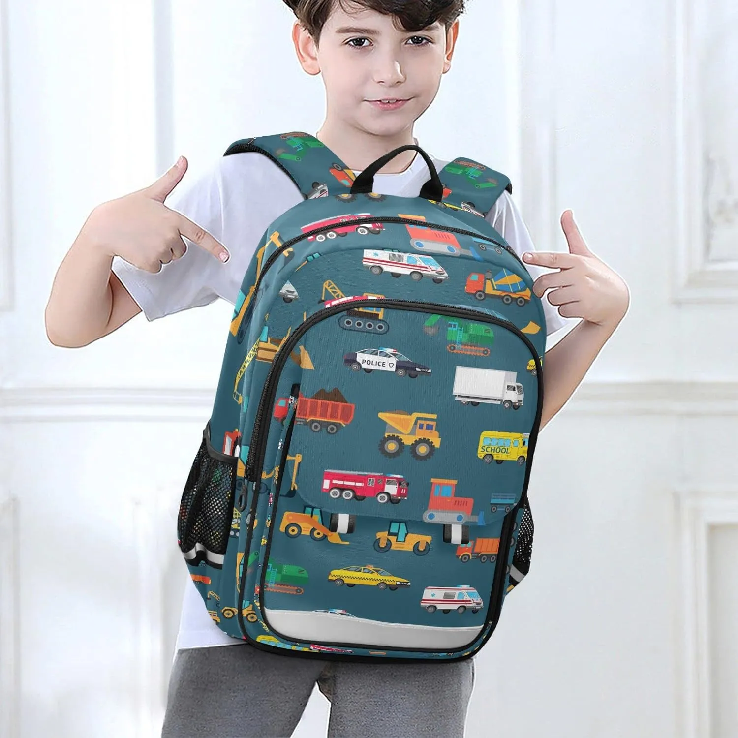Car Childish Truck Backpack for Student; School Backpacks Travel Laptop Bags Bookbags for Suitable for ages 6-12 Student