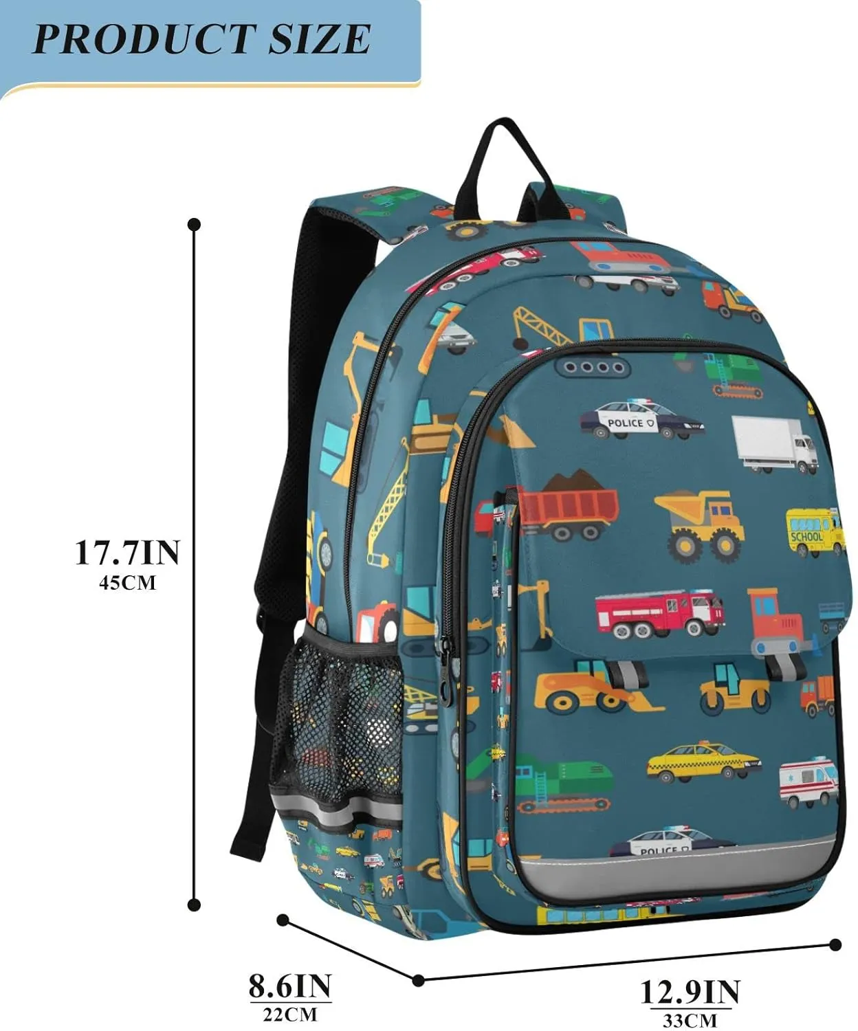 Car Childish Truck Backpack for Student; School Backpacks Travel Laptop Bags Bookbags for Suitable for ages 6-12 Student