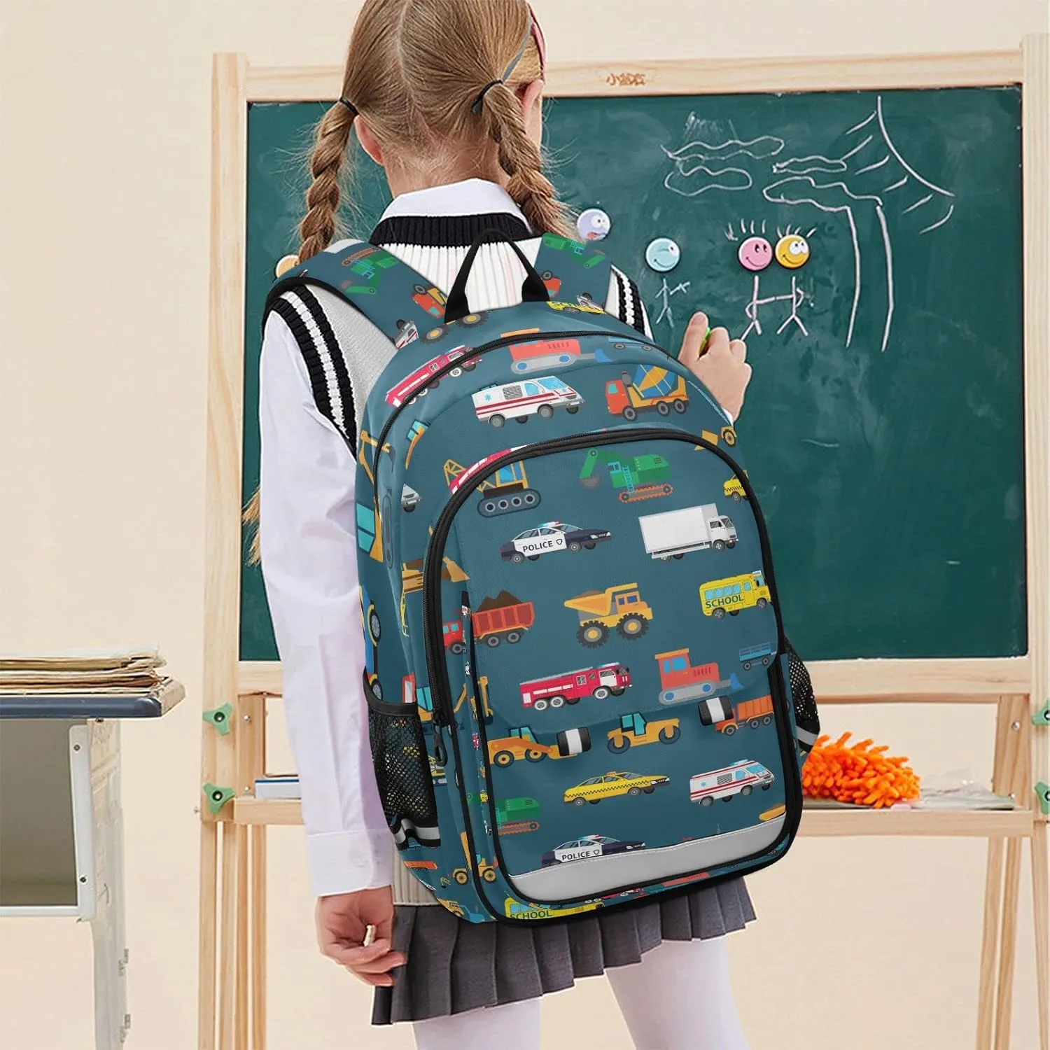Car Childish Truck Backpack for Student; School Backpacks Travel Laptop Bags Bookbags for Suitable for ages 6-12 Student