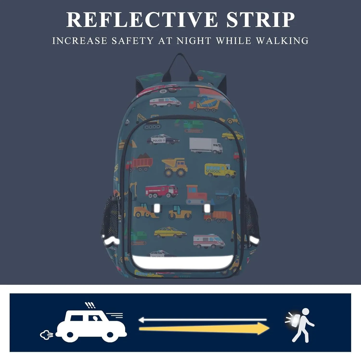 Car Childish Truck Backpack for Student; School Backpacks Travel Laptop Bags Bookbags for Suitable for ages 6-12 Student
