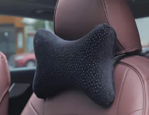 Car Headrest Pillow,0 Memory Foam Car Neck Pillow for Driving with Strap - Carry Bag - Maximum Neck Support for Car Seat - Portable Small Travel Pillow - Perfect for Camping and Traveling
