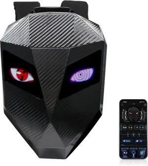 Carbon Fiber Motorcycle LED Knight Backpack with Full-color screen, Laptop Backpack, DIY programming Backpack, Riding Backpack for Store Helmet, Waterproof Luggage Bag for Travelling Camping