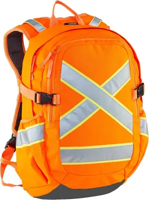 Caribee Switchback Orange Backpack - Motorcycle and High Visibility Work Backpack with Front, Side and Back Reflective Strips and Hydration Reservoir Sleeve