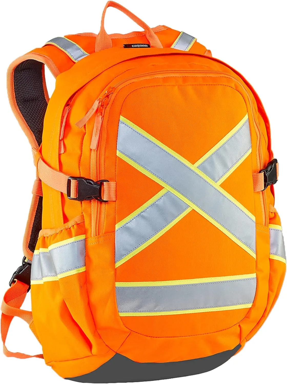 Caribee Switchback Orange Backpack - Motorcycle and High Visibility Work Backpack with Front, Side and Back Reflective Strips and Hydration Reservoir Sleeve