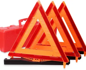 CARTMAN 3 Pack Warning Triangle DOT Approved Identical to United States FMVSS 571 125 Reflective Warning Road Safety Triangle Kit