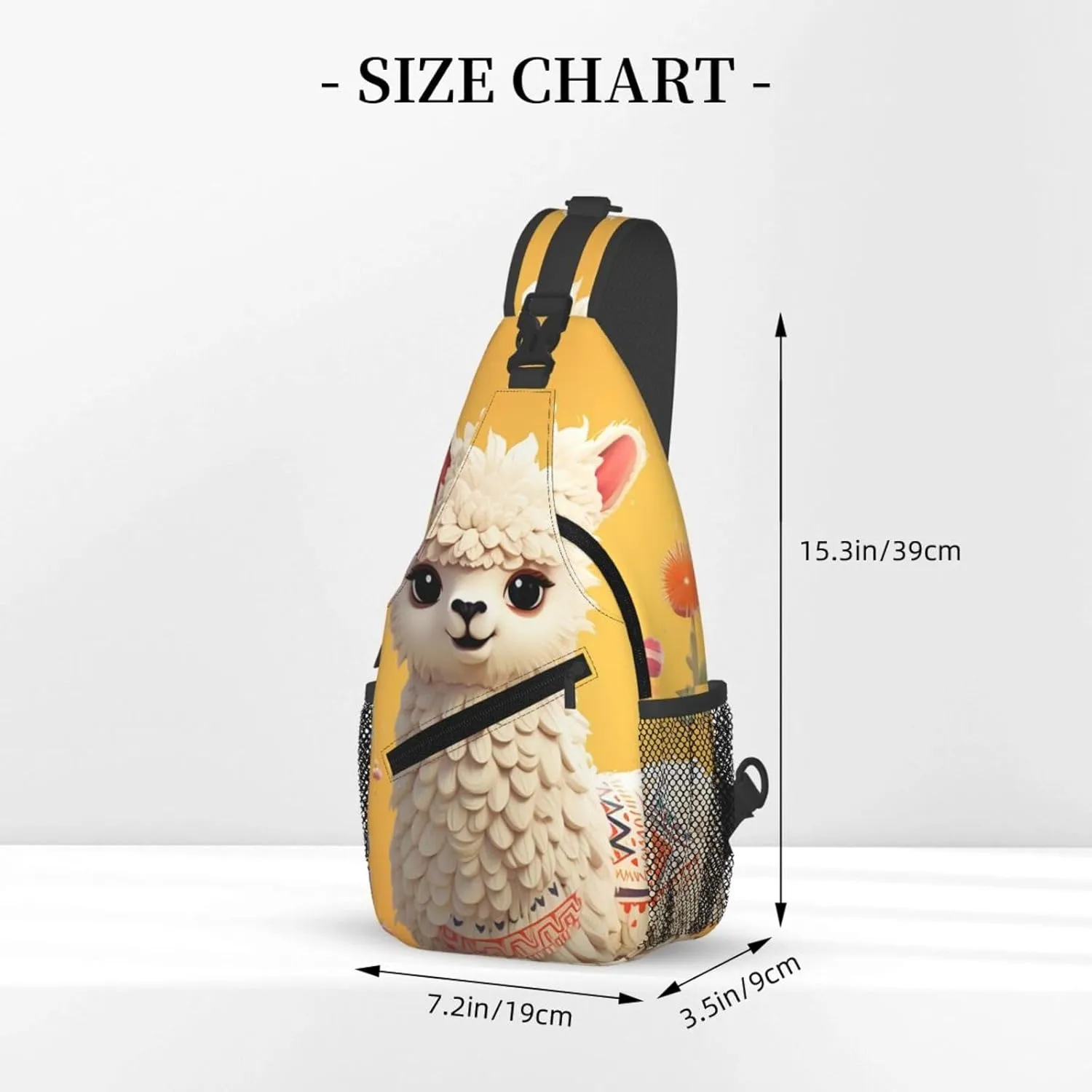 Cartoon Alpaca Cute Animal Sling Bag Backpack For Men Cross Chest Bag Crossbody Shoulder Bag Travel Hiking Daypack