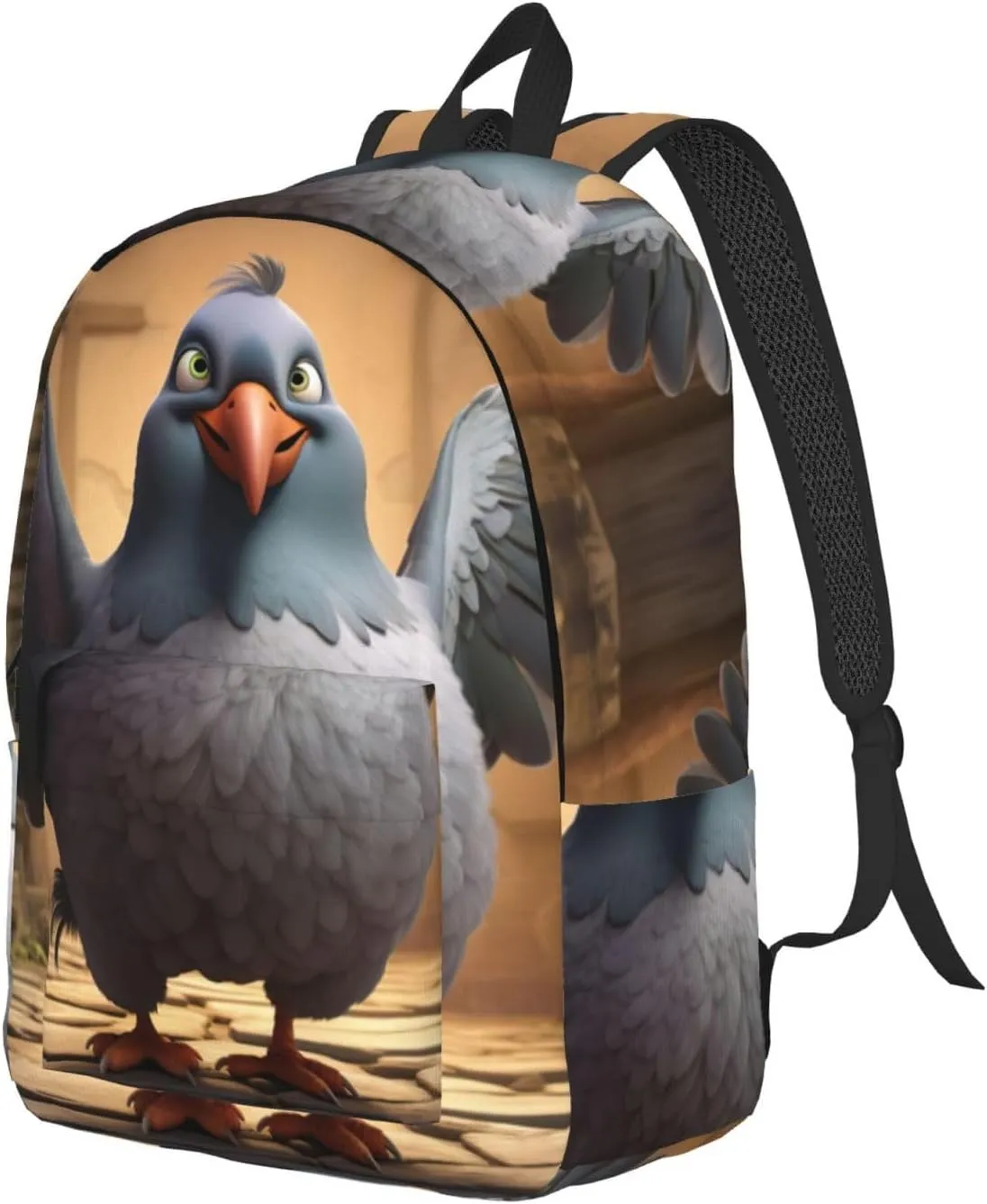 Cartoon Pigeon 1 Classic Style Backpacks Travel Bag For Men Women Lightweight Back Pack With Laptop Compartmen