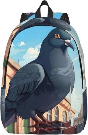 Cartoon Pigeon Classic Style Backpacks Travel Bag For Men Women Lightweight Back Pack With Laptop Compartmen