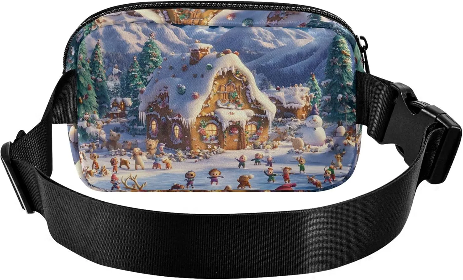 Cartoon Winter Wonderland Waterproof Fanny Packs for Women Hip Pack Belt Pouch Designer Waist Pouches for Men