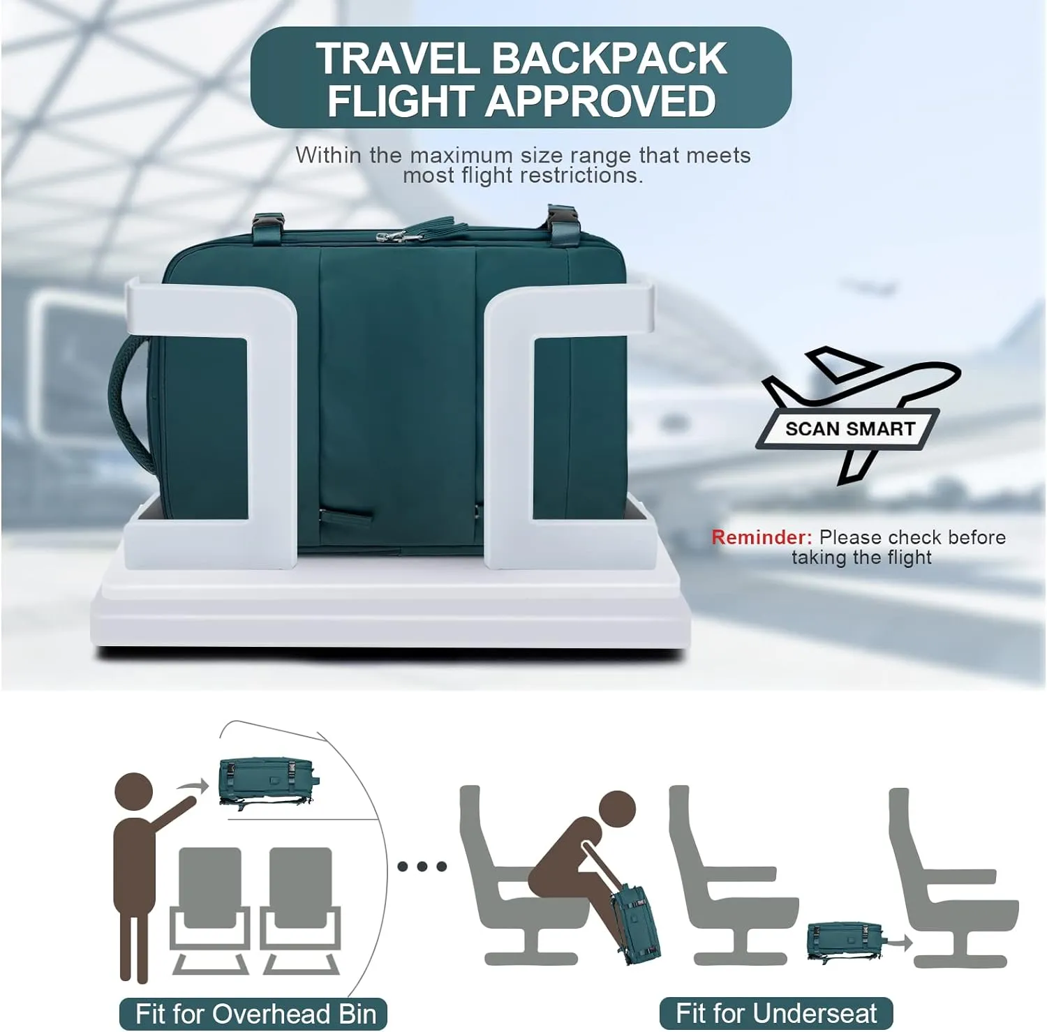 Casual Backpack Traveling Backpack, A-peacock Blue, Expandable, Travel Backpacks