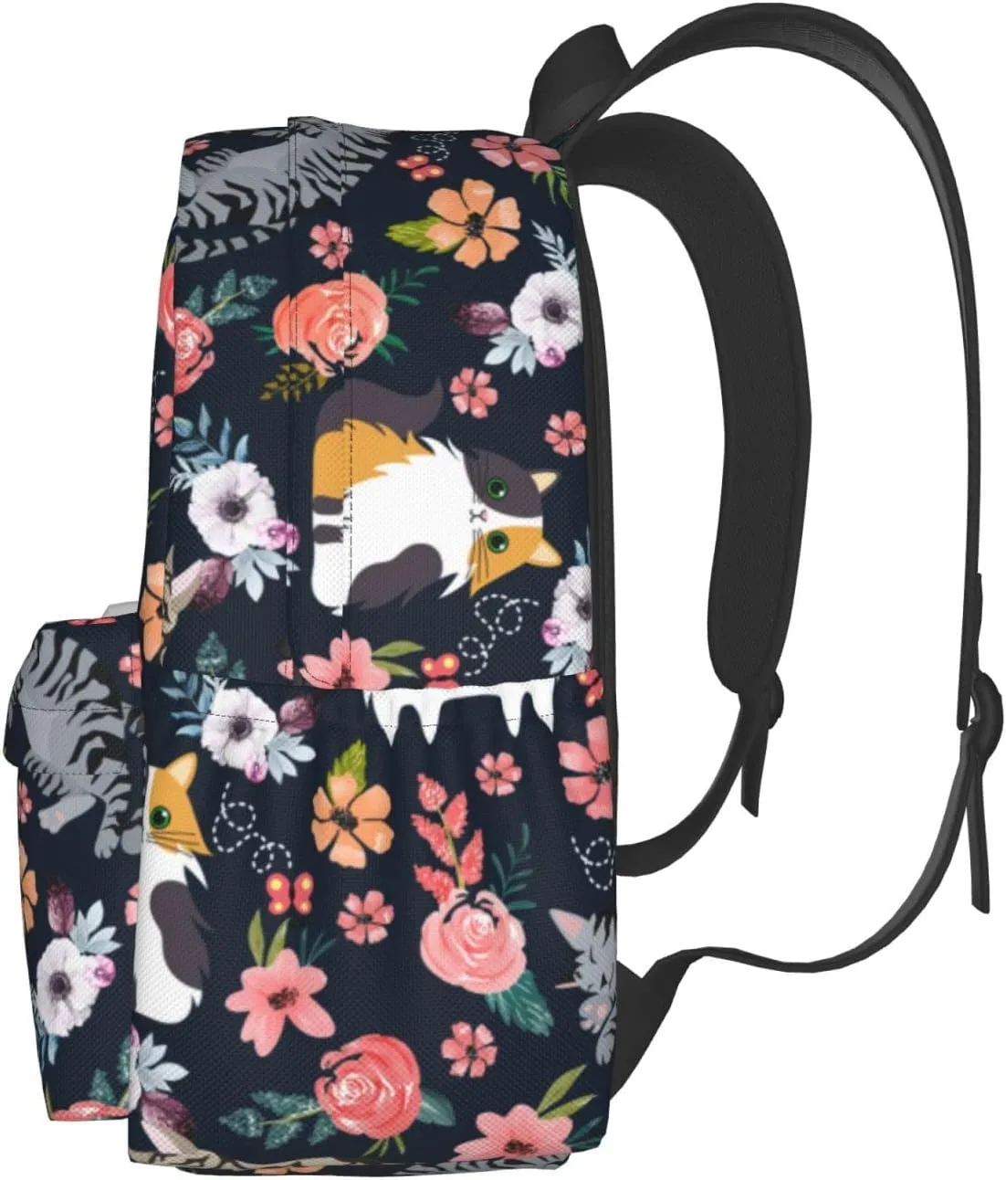 Cat Flower Backpack 16 Inches Lightweight Travel Laptop Backpack