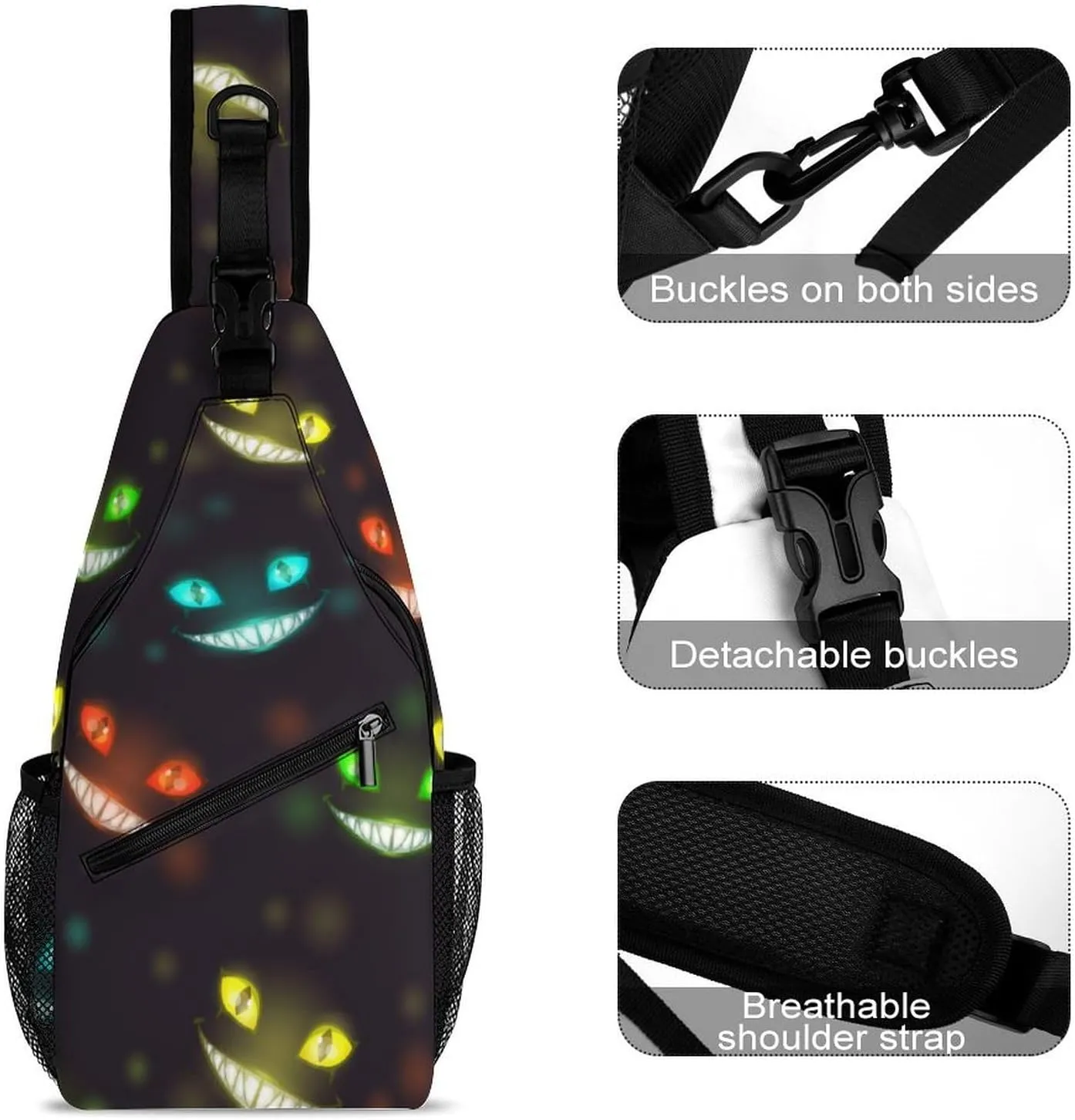 Cats Sling Backpack Man Women Crossbody Backpack Chest Bag Cycling Daypack Hiking Bag Small Cross Body Bags Outdoor Backpacks