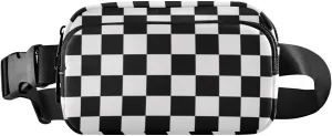 CBBYY Race Checkered Flag Fanny Pack for Women Men,Crossbody Waist Bag Pack Adjustable Casual Waist Belt Bag for Travel Running Workout Cycling