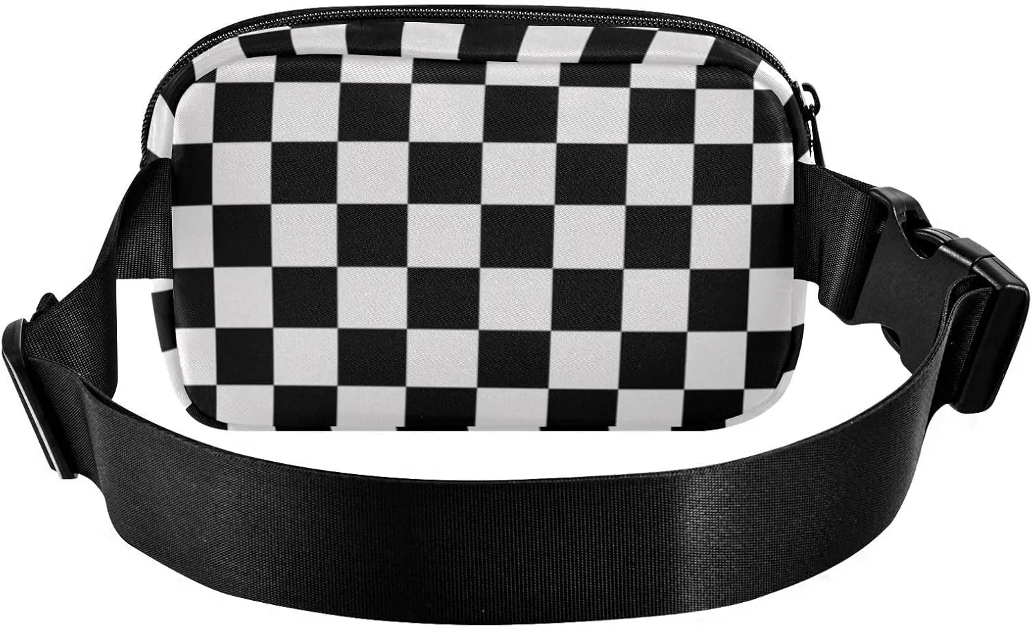CBBYY Race Checkered Flag Fanny Pack for Women Men,Crossbody Waist Bag Pack Adjustable Casual Waist Belt Bag for Travel Running Workout Cycling