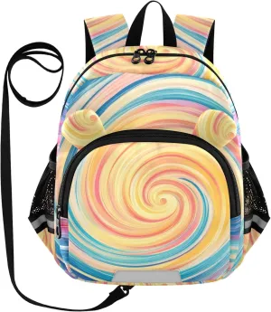 CEBUGI Toddler Backpack for Boys Girls Preschool Kindergarten Backpack Color Swirl Travel Bag for 4-6