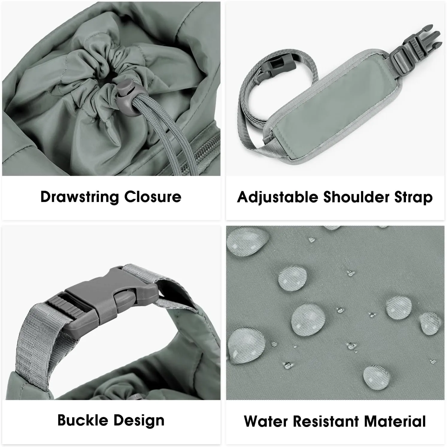 Ceneda Water Bottle Carrier Bag with Phone Pocket 32oz 40oz Tumbler Insulated Water Bottle Holder with Adjustable Shoulder Strap Carrier Sling Bag (Grey)