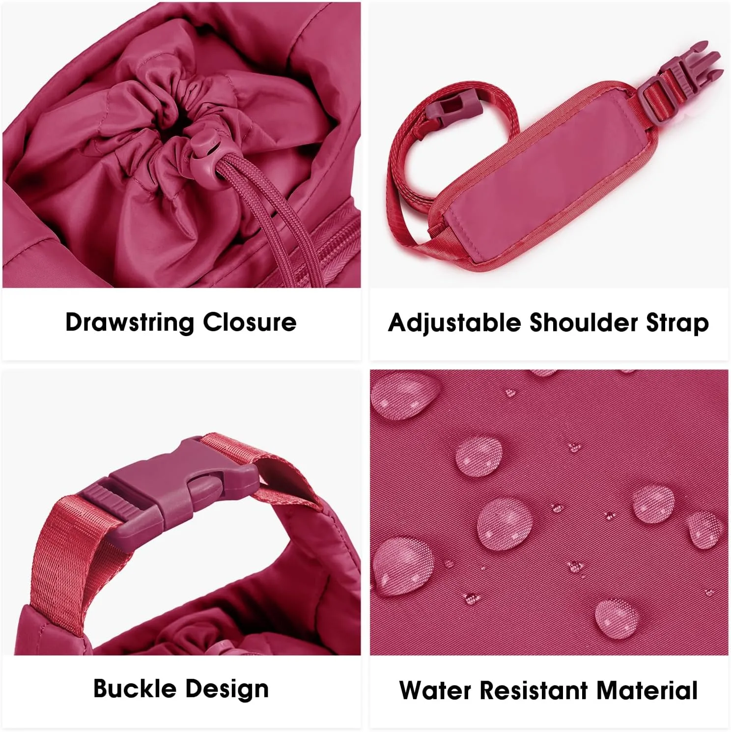 Ceneda Water Bottle Carrier Bag with Phone Pocket 32oz 40oz Tumbler Insulated Water Bottle Holder with Adjustable Shoulder Strap Carrier Sling Bag (Red)