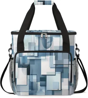cfpolar Blue and Gray Landscape Coffee Maker Storage Bag, Travel Coffee Maker Carrying Storage Tote Bag Compatible with K-Mini or K-Mini Plus, Dustproof Tote Bag with Shoulder Strap for Women Men
