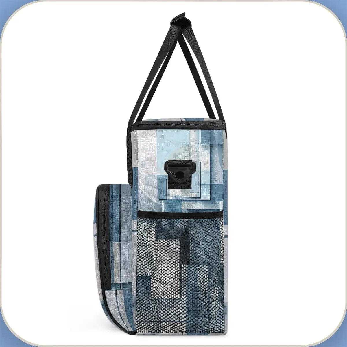 cfpolar Blue and Gray Landscape Coffee Maker Storage Bag, Travel Coffee Maker Carrying Storage Tote Bag Compatible with K-Mini or K-Mini Plus, Dustproof Tote Bag with Shoulder Strap for Women Men