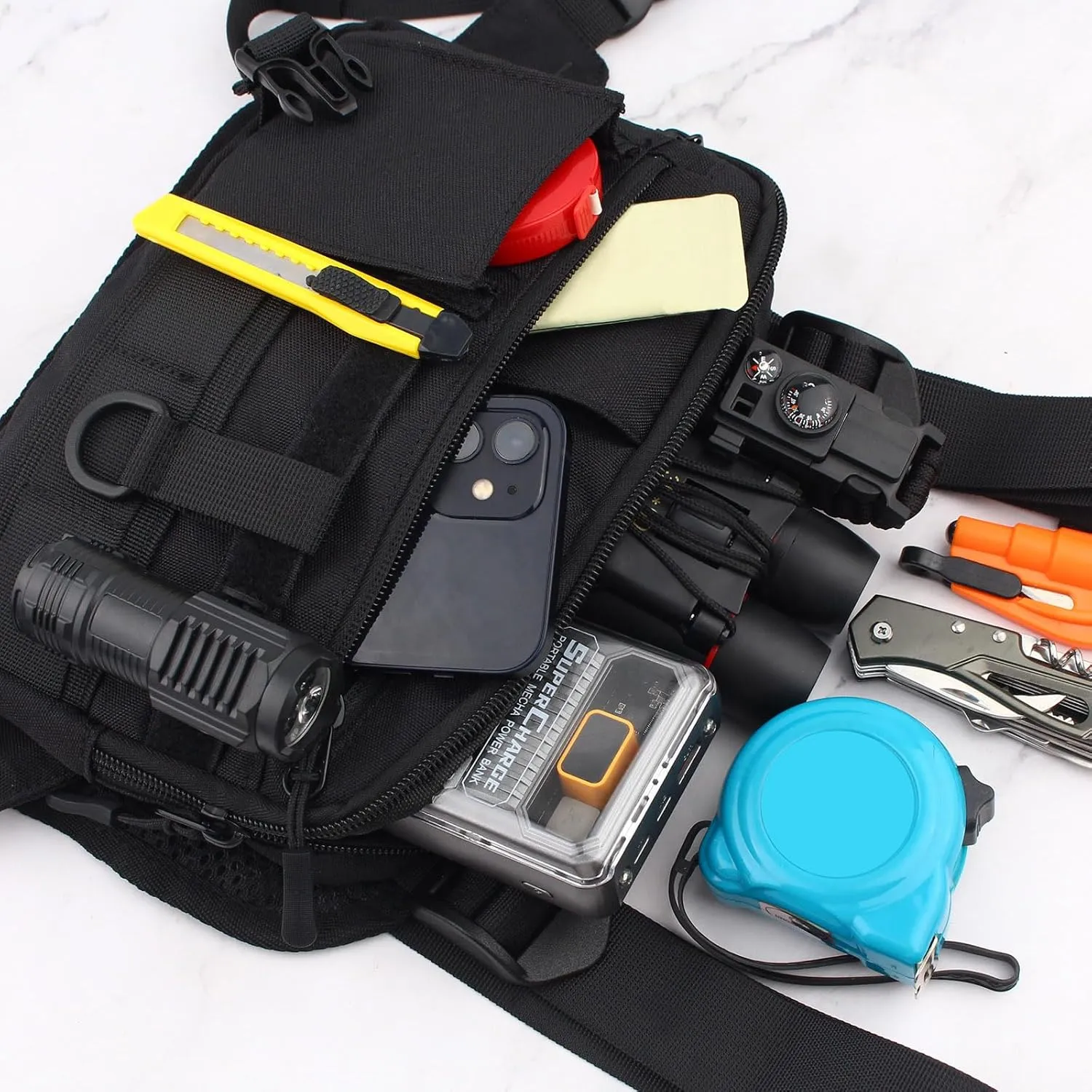 Chest Bag for Men Lightweight Running Chest Pack for Men, Compact Sport Vest Water Resistant, Tool Bag for Workouts, Running, Travel,Cycling,Fishing,Hiking