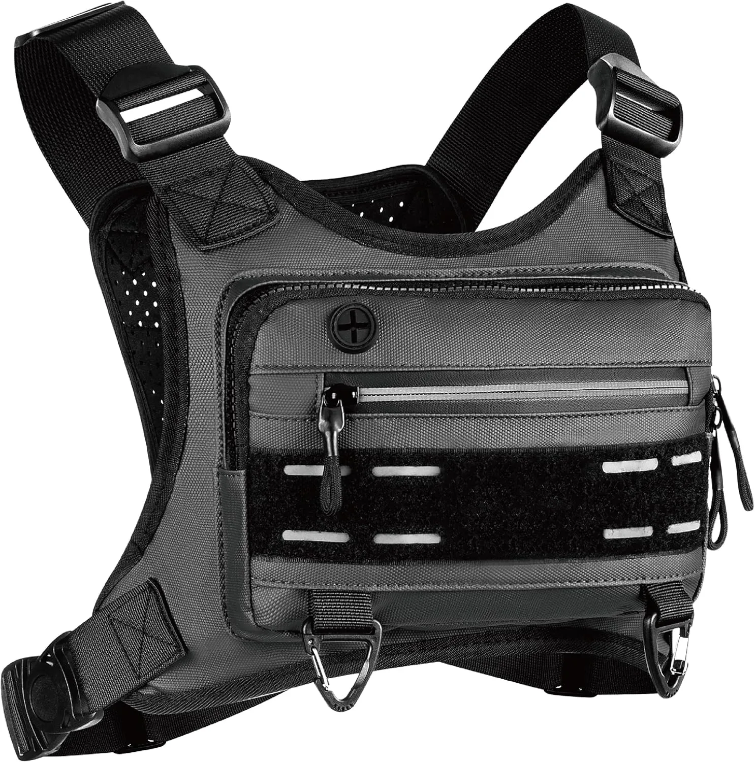 Chest Bag for Men Women, Water-resistant Running Vest with Phone Holder, EDC Tactical Chest Bag for Workouts