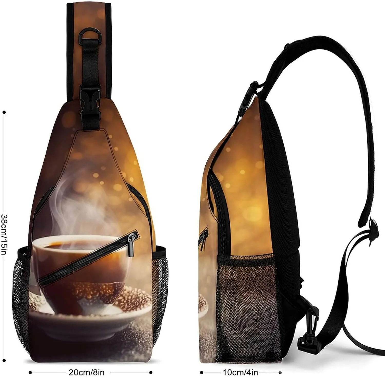 Chest Bag Sling Bag for Men Women A Cup of Coffee Sport Sling Backpack Lightweight Shoulder Bag for Travel