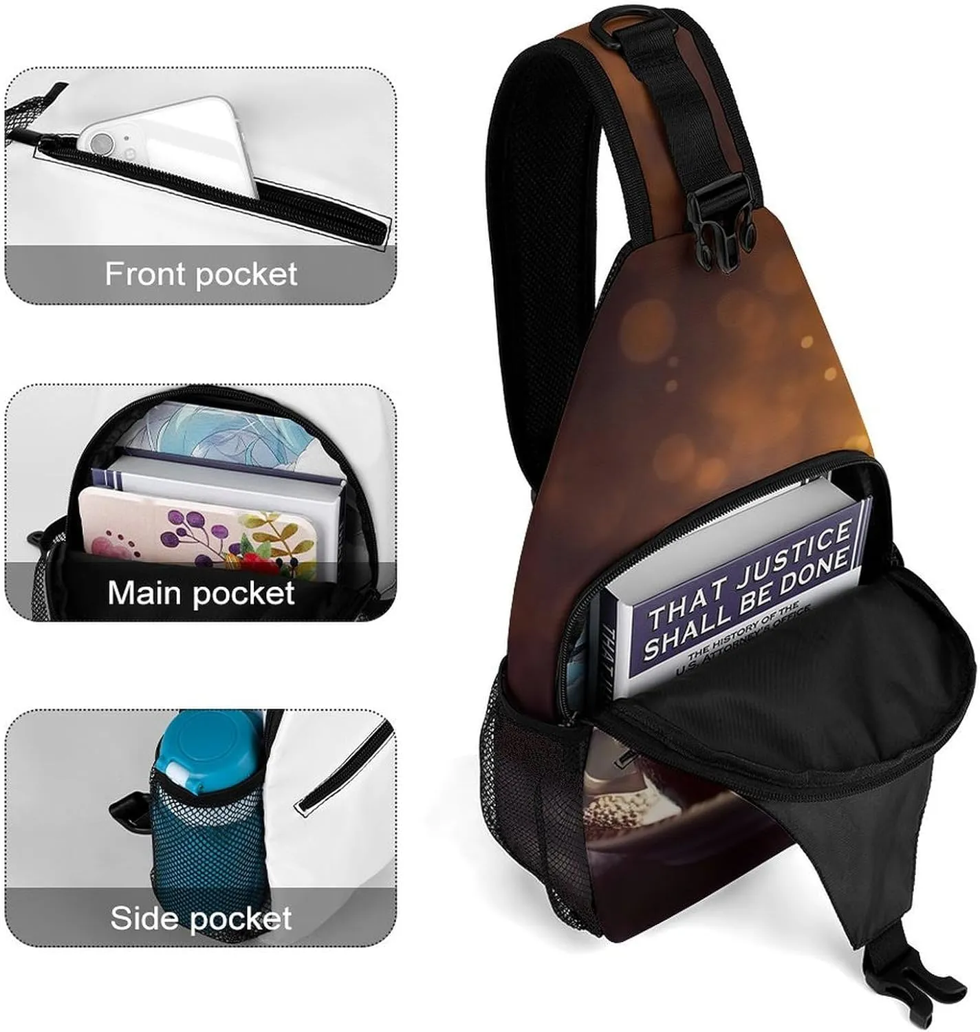 Chest Bag Sling Bag for Men Women A Cup of Coffee Sport Sling Backpack Lightweight Shoulder Bag for Travel