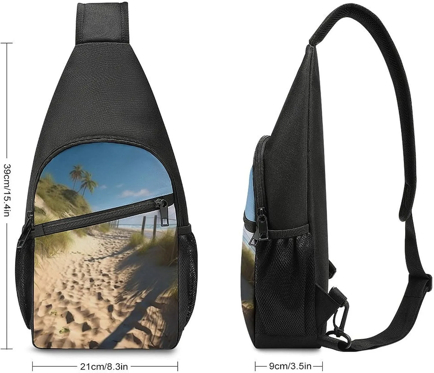 Chest Bag Sling Bag for Men Women Beach Themed Sport Sling Backpack Lightweight Shoulder Bag for Travel