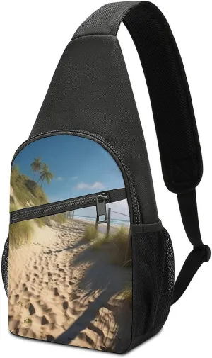 Chest Bag Sling Bag for Men Women Beach Themed Sport Sling Backpack Lightweight Shoulder Bag for Travel