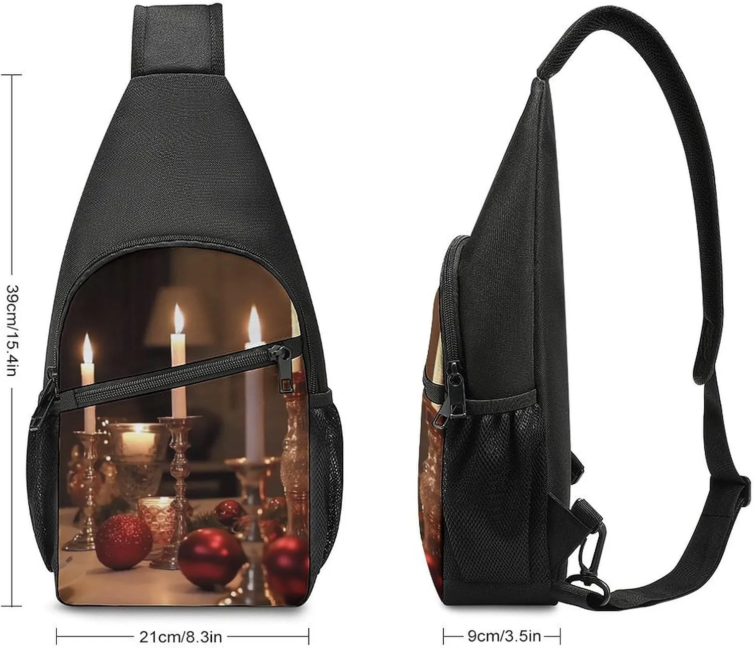 Chest Bag Sling Bag for Men Women Candle Holder on Dining Table Sport Sling Backpack Lightweight Shoulder Bag for Travel