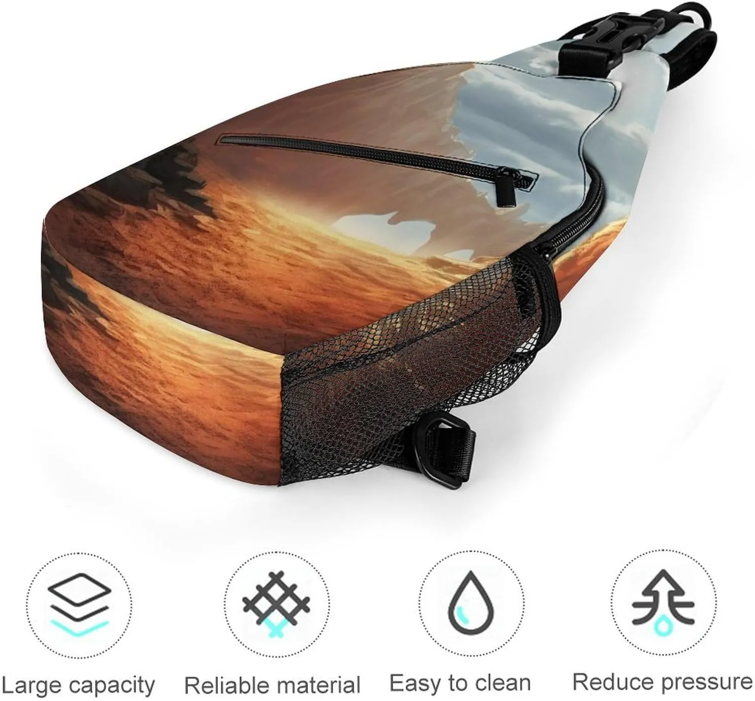 Chest Bag Sling Bag for Men Women Cliff Landscape Sport Sling Backpack Lightweight Shoulder Bag for Travel