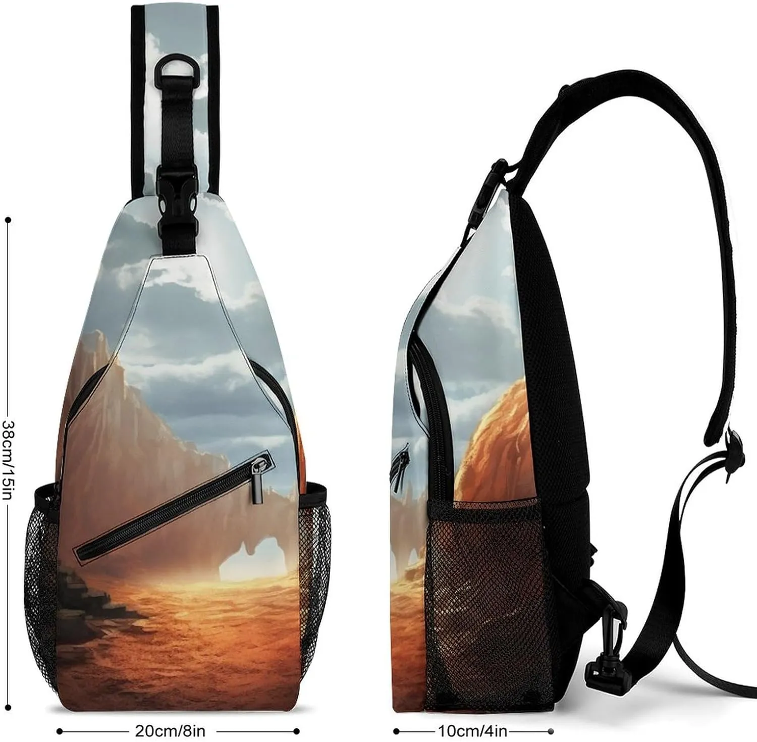 Chest Bag Sling Bag for Men Women Cliff Landscape Sport Sling Backpack Lightweight Shoulder Bag for Travel