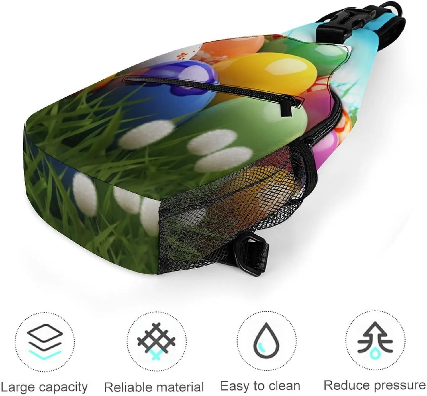 Chest Bag Sling Bag for Men Women Colorful Eggs Sport Sling Backpack Lightweight Shoulder Bag for Travel