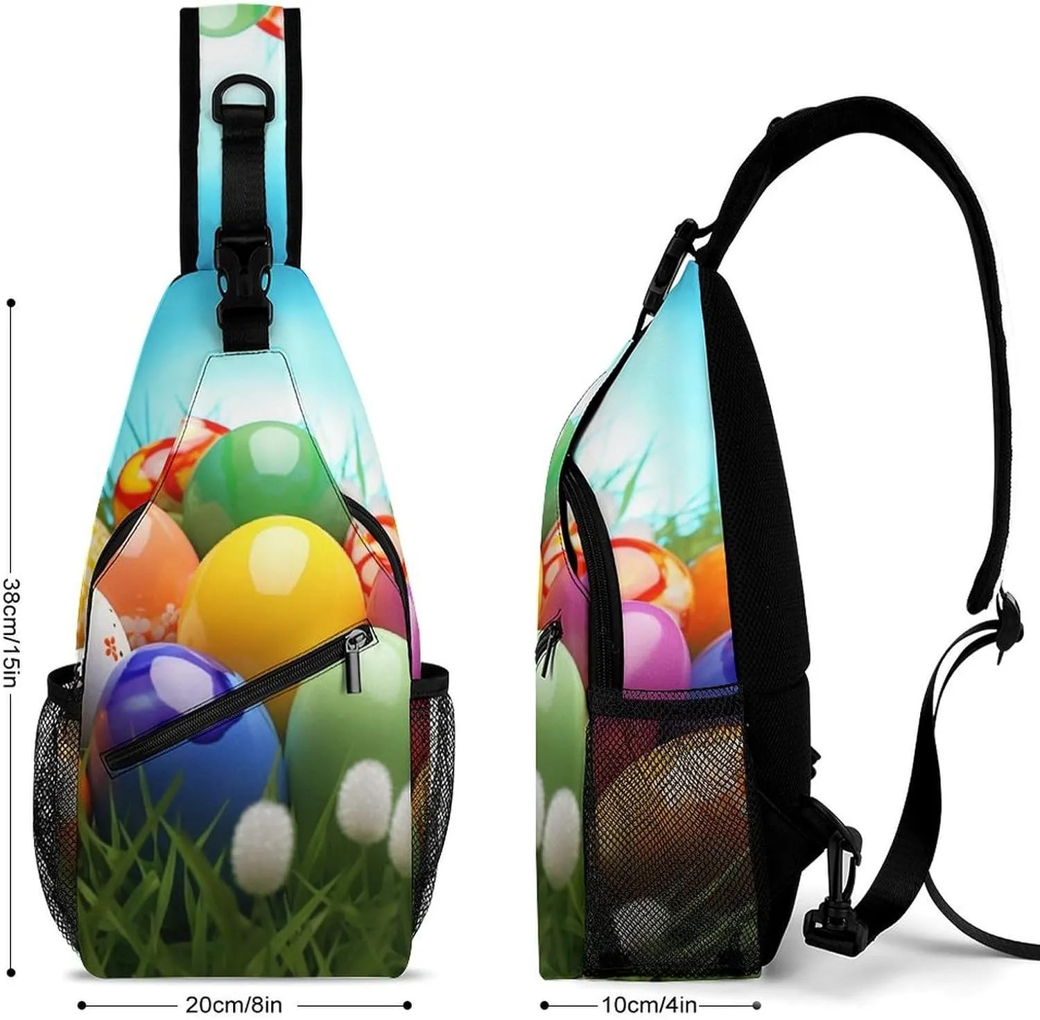 Chest Bag Sling Bag for Men Women Colorful Eggs Sport Sling Backpack Lightweight Shoulder Bag for Travel