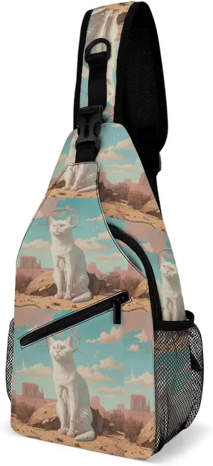 Chest Bag Wearing A Crown of Thorns Sling Bag for Men Crossbody Bag Fanny Packs for Women Sling Backpack for Travel