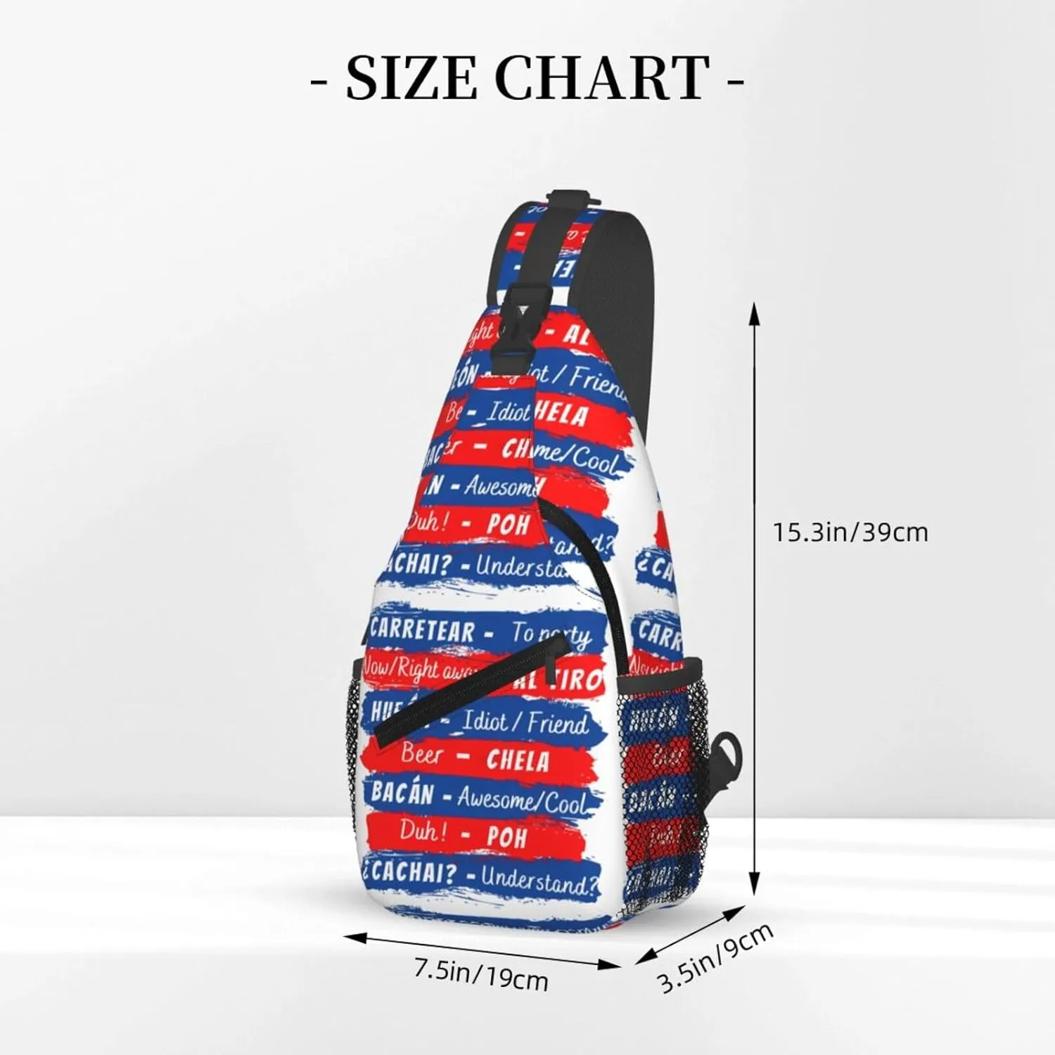 Chile Flag Chilean Slang Crossbody Bags Sling Backpack Cross Chest Bag Sports Shoulder Bag Gym Fanny Pack Adjustable Cycling Daypack Diagonally Rucksack for Running