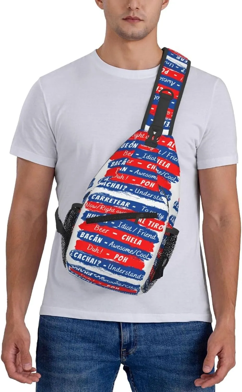 Chile Flag Chilean Slang Crossbody Bags Sling Backpack Cross Chest Bag Sports Shoulder Bag Gym Fanny Pack Adjustable Cycling Daypack Diagonally Rucksack for Running