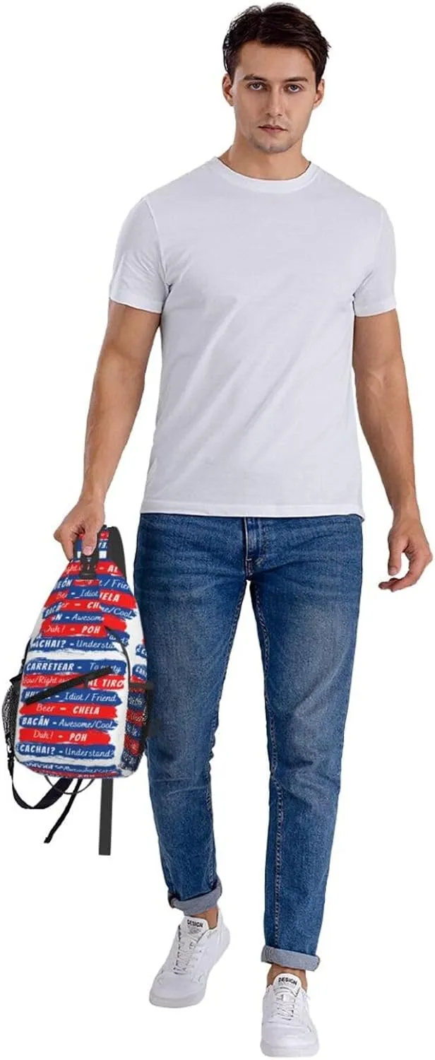 Chile Flag Chilean Slang Crossbody Bags Sling Backpack Cross Chest Bag Sports Shoulder Bag Gym Fanny Pack Adjustable Cycling Daypack Diagonally Rucksack for Running