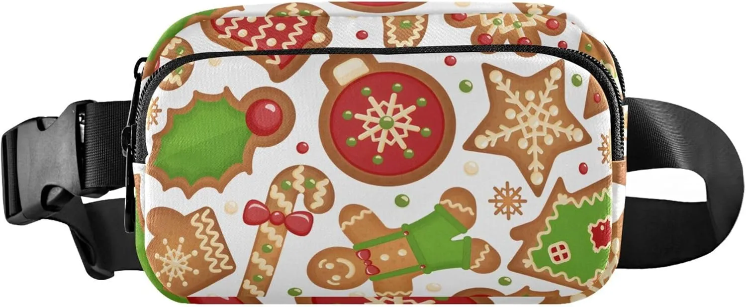 Christmas Cookies Celebratory Waterproof Fanny Packs Women Large Hip Belt Bag Funky Waist Pouches for Men