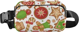 Christmas Cookies Celebratory Waterproof Fanny Packs Women Large Hip Belt Bag Funky Waist Pouches for Men