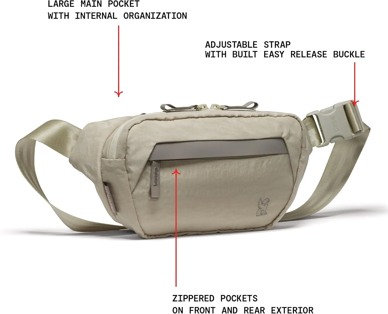 Chrome Industries Sabin 3L Sling Bag for Men and Women – Large Main Compartment, Lightweight Recycled Materials and Metal Adjuster Buckle – Sandstone
