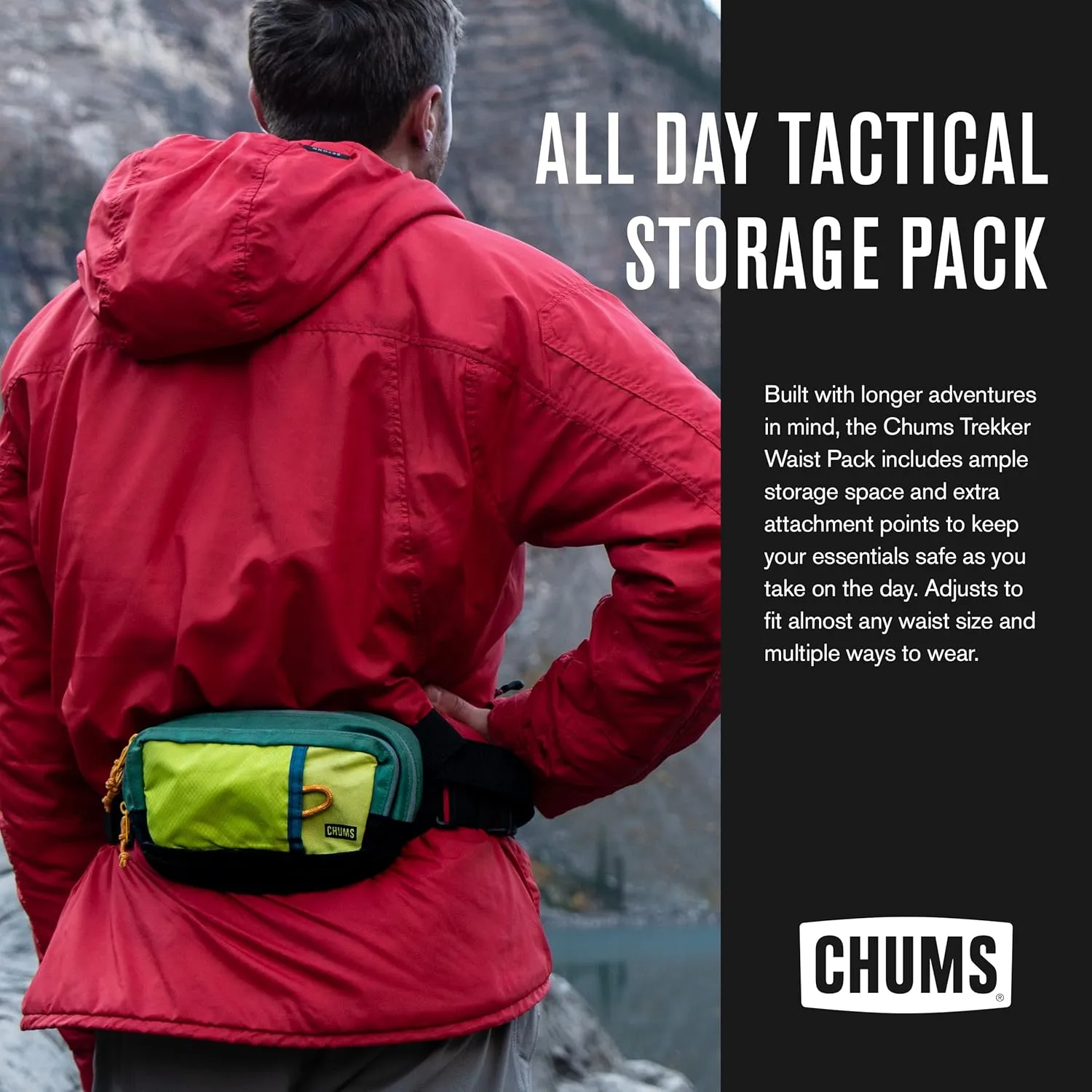 Chums Trekker Waist Pack - Unisex Tactical Fanny Pack & Bum Bag with multiple Storage Pockets for Travel and Hiking.