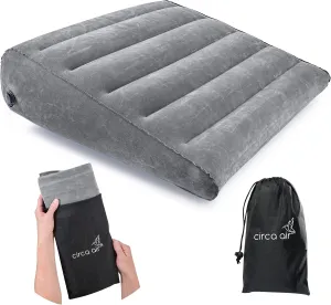 Circa Air Inflatable Wedge Pillow - Travel Wedge Pillow for Sleeping Acid Reflux, After Surgery, Bed Wedge Pillow for Head Shoulder, Back, Knee, Leg Elevation Support, GERD, Snoring, Heartburn
