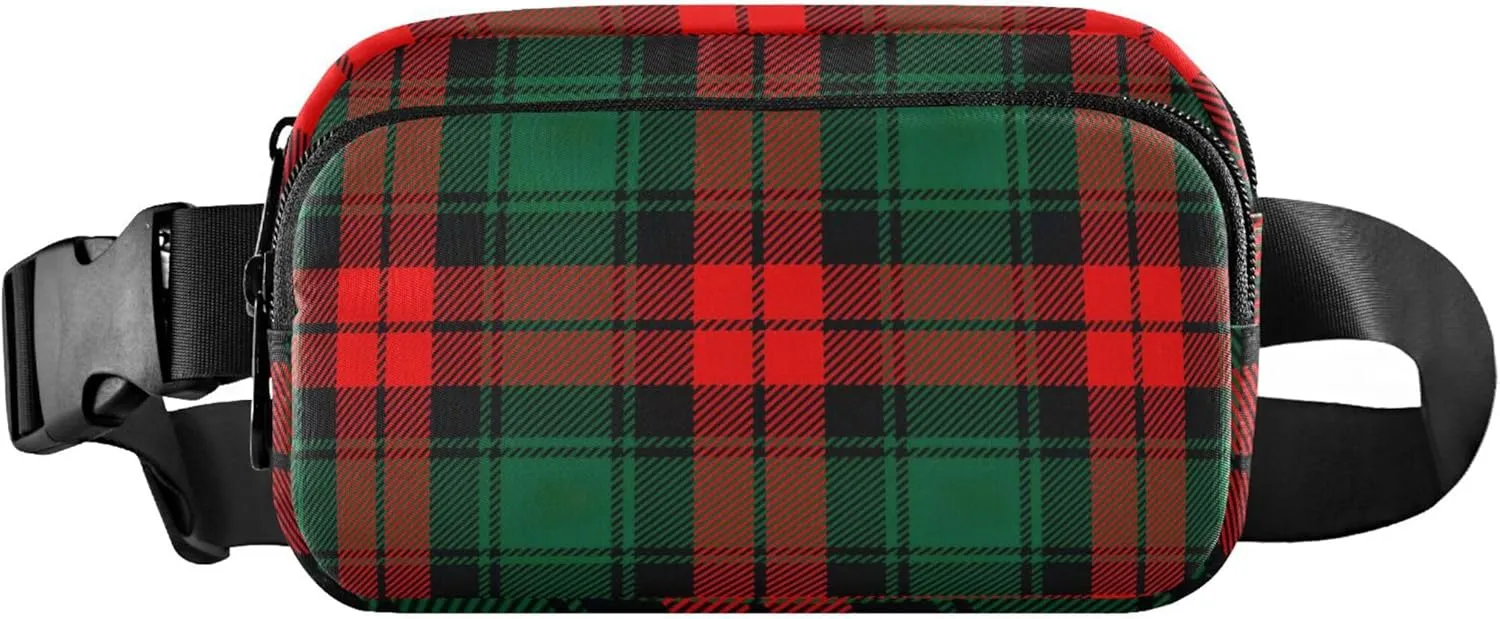 Classic Scottish Red Plaid Fanny Packs Women Hip Bag Belt Pouch Waterproof Funny Cross Body Waist Pack