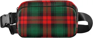 Classic Scottish Red Plaid Fanny Packs Women Hip Bag Belt Pouch Waterproof Funny Cross Body Waist Pack
